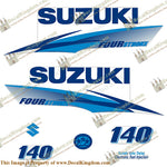 Suzuki 140hp Decal Kit - Custom Blue