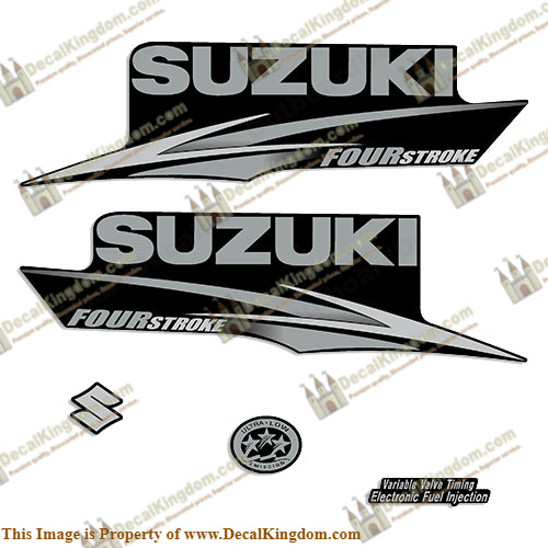 Suzuki 150hp Decal Kit - Custom Silver/Grey