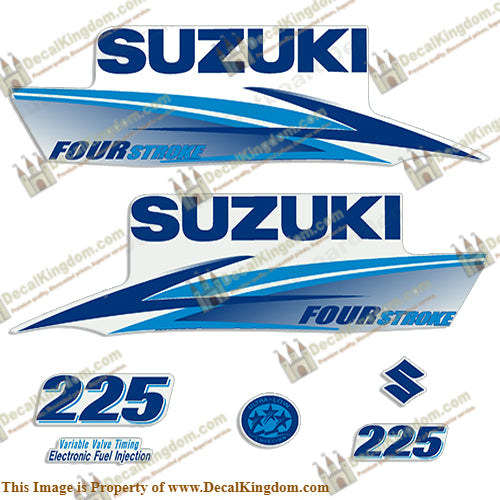Suzuki 225hp 4-Stroke Decals (Light/Dark Blue) 2010+