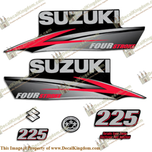 Suzuki 225hp DF225 Decal Kit - 2010 - 2013