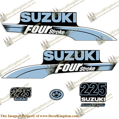 Suzuki 225hp DF225 Decal Kit 2003 - 2009 (Custom Powder Blue)