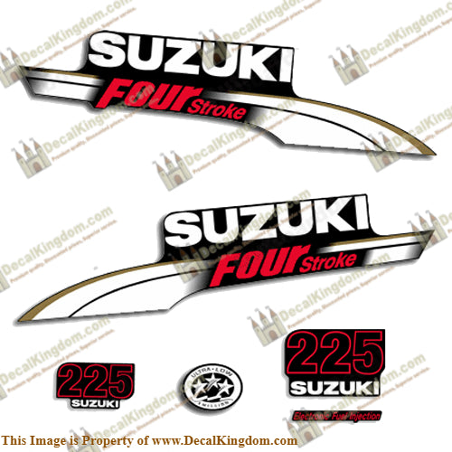 Suzuki 225hp DF225 Decal Kit 2003 - 2009 (White)