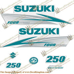 Suzuki 250hp FourStroke Decals (Teal/Silver) 2013+