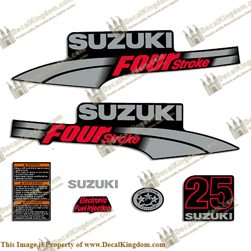 Suzuki 25hp DF25 FourStroke Decal Kit 2003 - 2009