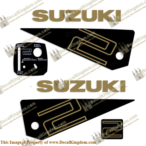 Suzuki 2hp Decal Kit - 1985-1987 (Gold)