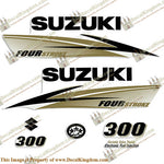 Suzuki 300hp 4-Stroke Decals (Black/Gold) - 2010+