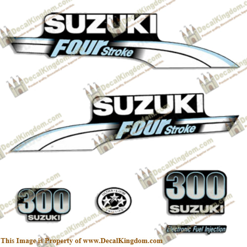Suzuki 300hp DF300 FourStroke Decal Kit - Pale Blue