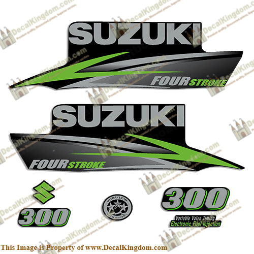 Suzuki 300hp FourStroke Decals - Lime Green (2010-2013)