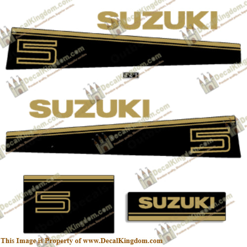 Suzuki 5hp DT5 Decal Kit - Late 80's to Early 90's
