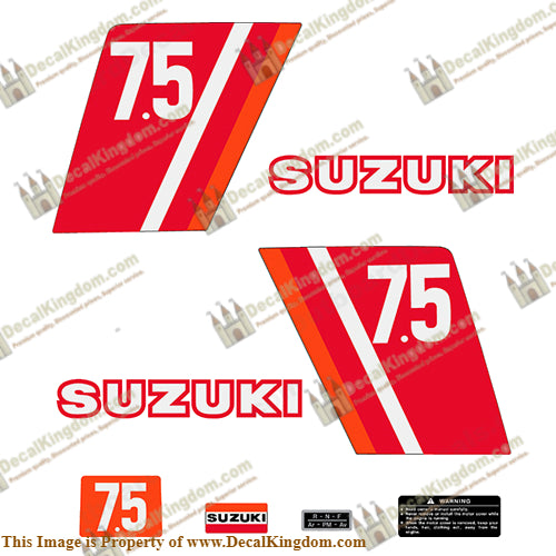 Suzuki 7.5hp Decal Kit - 1970s
