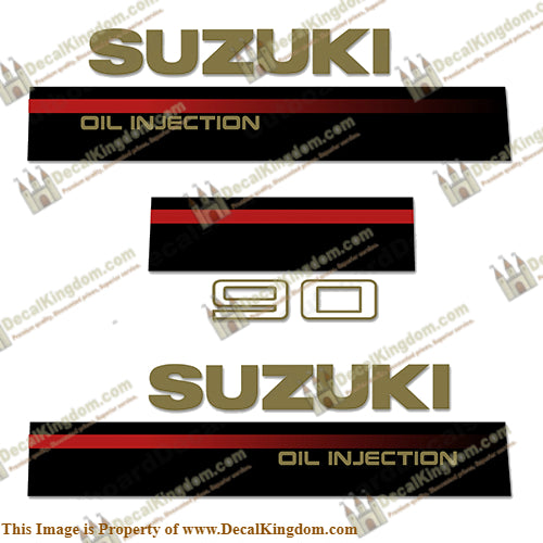 Suzuki 90hp 2-Stroke Decal Kit - 1995 - 1997