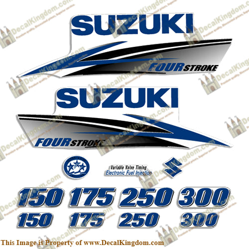 Suzuki DF Fourstroke Decals (Custom Dark Blue) 2010 - 2013