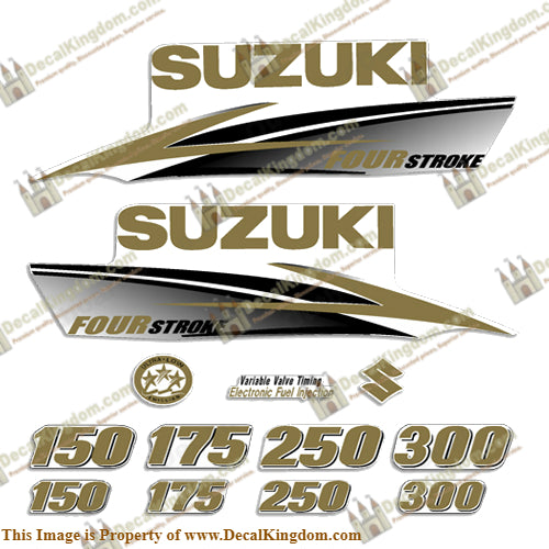 Suzuki DF Fourstroke Decals (Custom Gold) 2010 - 2013