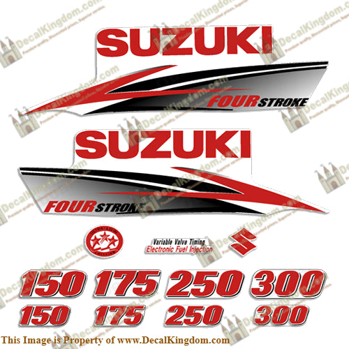 Suzuki DF Fourstroke Decals (Custom Red) 2010 - 2013