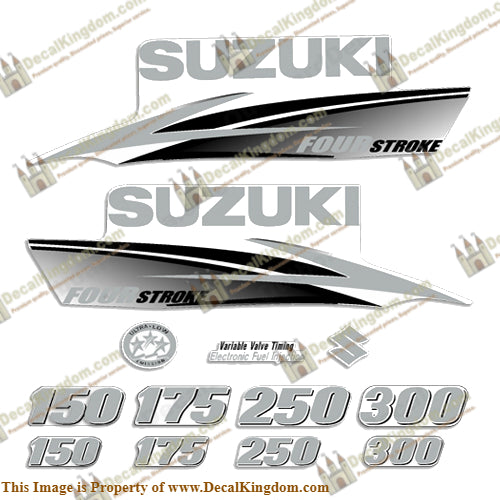 Suzuki DF Fourstroke Decals (Custom Silver) 2010 - 2013
