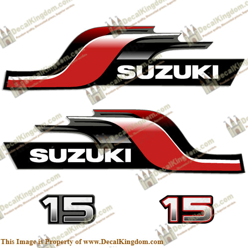 Suzuki DT15 15hp Decal Kit - 1998