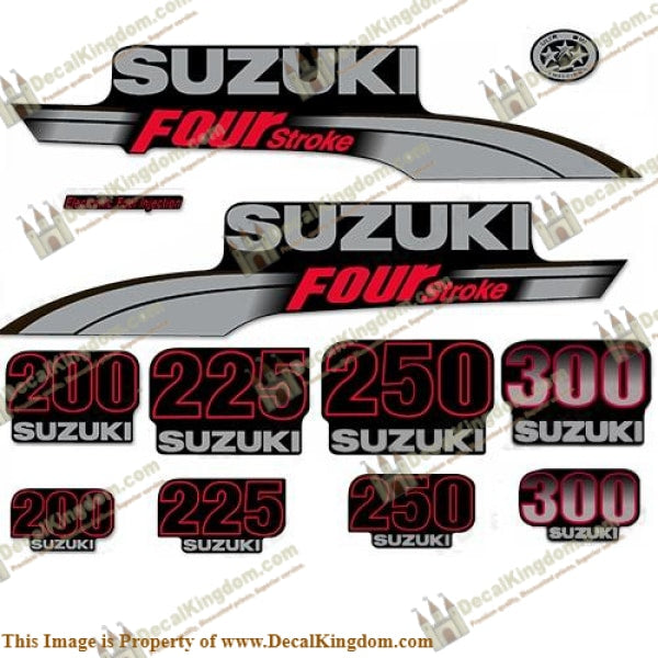 Suzuki 200-300hp Decal Kit DF Series 2003 - 2009 - Boat Decals from DecalKingdom Suzuki 200-300hp Decal Kit DF Series 2003 - 2009 outboard decal Suzuki 200-300hp Decal Kit DF Series 2003 - 2009 vintage decals