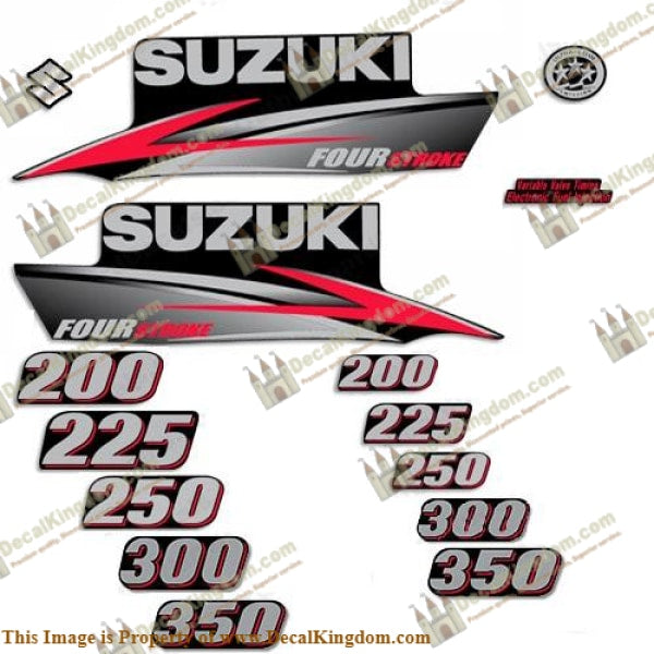 Suzuki 200-350hp Decal Kit DF Series 2010-2013 - Boat Decals from DecalKingdom Suzuki 200-350hp Decal Kit DF Series 2010-2013 outboard decal Suzuki 200-350hp Decal Kit DF Series 2010-2013 vintage decals