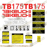 Takeuchi TB 175 Mini Excavator Decals Equipment Decals