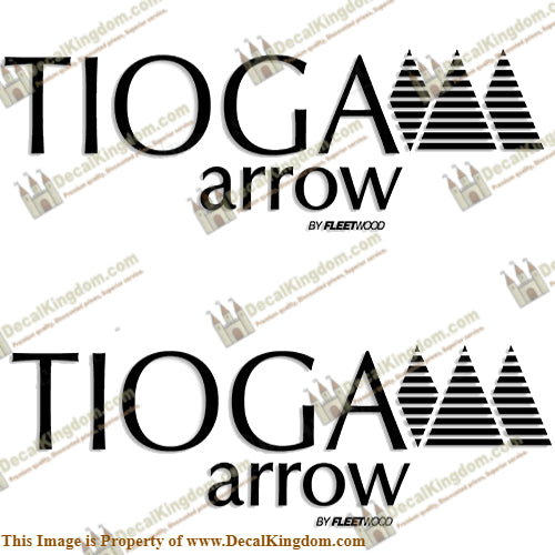 Tioga Arrow by Fleetwood RV Decals (Set of 2) - Any Color!