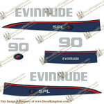Evinrude 90hp Decal Kit - 1997-1998 - Boat Decals from DecalKingdomoutboard decal Evinrude 90hp Decal Kit - 1997-1998 vintage decals. Outboard engine graphics.