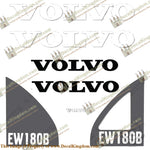 Volvo EW180B Decals Mobile Excavator Equipment Decals