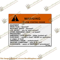 Warning Decal - "Before Starting Engine" - Boat Decals from DecalKingdom Warning Decal - "Before Starting Engine" outboard decal Warning Decal - "Before Starting Engine" vintage decals