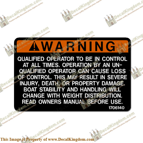 Warning Decal - Qualified Operator... - Boat Decals from DecalKingdom Warning Decal - Qualified Operator... outboard decal Warning Decal - Qualified Operator... vintage decals