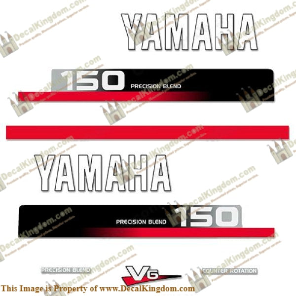 Yamaha 150 Precision blend Decal Kit - Boat Decals from DecalKingdom Yamaha 150 Precision blend Decal Kit outboard decal Yamaha 150 Precision blend Decal Kit vintage decals