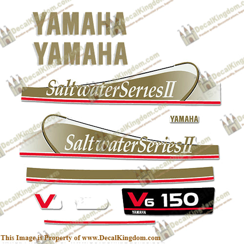 Yamaha 150hp Saltwater Series II Decals - Gold