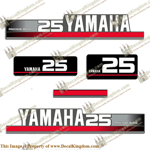 Yamaha 1995 25hp Decal Kit (Silver)