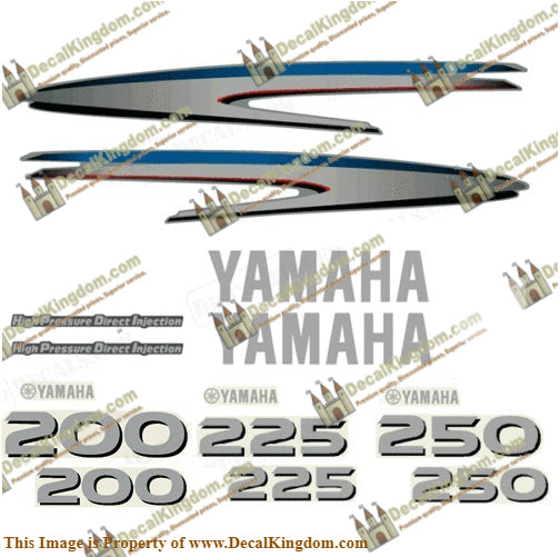Yamaha 200-250hp HPDI Decal Kit