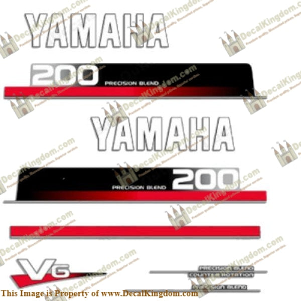 Yamaha 200 Precision blend Decal Kit - Boat Decals from DecalKingdom Yamaha 200 Precision blend Decal Kit outboard decal Yamaha 200 Precision blend Decal Kit vintage decals