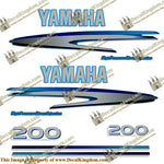 Yamaha 200hp HPDI Decals - Custom Dark/Light Blue