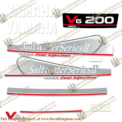 Yamaha 200hp OX66 Decals - Silver