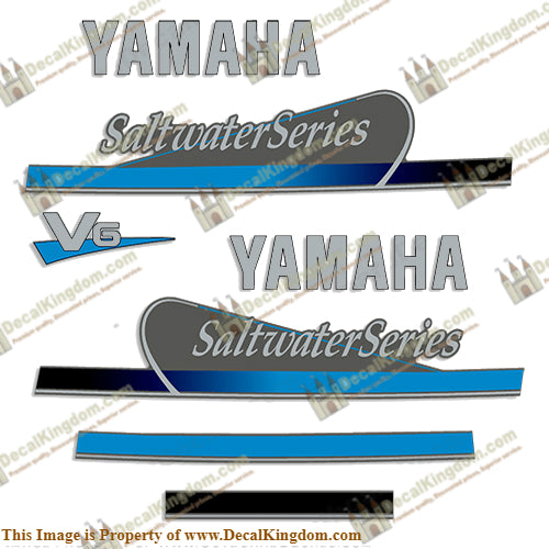 Yamaha 200hp Saltwater Series Decals - Custom Blue
