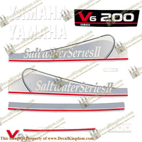 Yamaha 200hp Saltwater Series II Decals - Silver