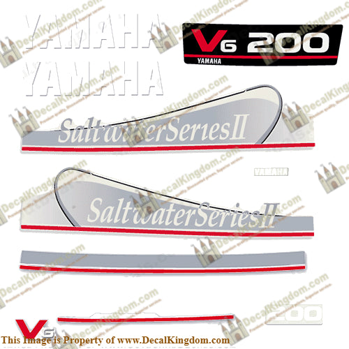 Yamaha 200hp Saltwater Series II Decals - Silver