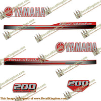 Yamaha 2013 Style 200hp Decals - Reverse Red
