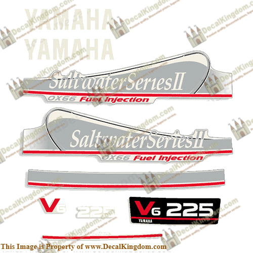 Yamaha 225hp OX66 Decals - Silver