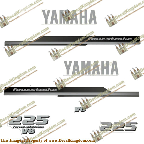 Yamaha 225hp V6 Decals - Silver (2008 - 2010)