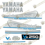Yamaha 250hp OX66 Decals - Silver/Blue