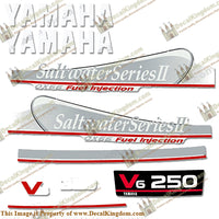 Yamaha 250hp OX66 Decals - Silver