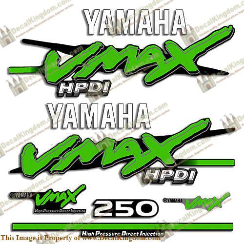 Yamaha 250hp VMAX HPDI Decals - Lime Green