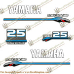 Yamaha 25hp Fourstroke Decals - 2000 Style