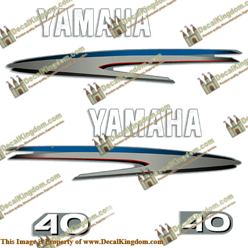 Yamaha 40hp 2-Stroke Decal Kit - 2001 (New Style)
