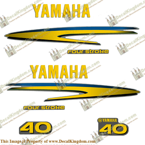 Yamaha 40hp 4-Stroke Decals - Custom Yellow