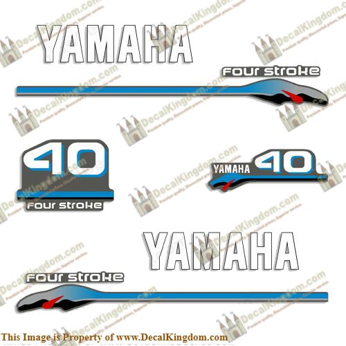 Yamaha 40hp Fourstroke Decals - 2000 Style