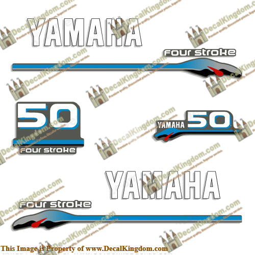 Yamaha 50hp Fourstroke Decals - 2000 Style