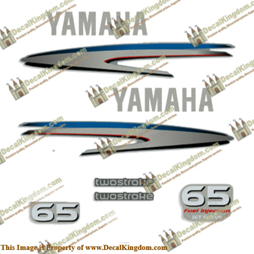 Yamaha 65hp 2-Stroke Jet Drive Decal Kit (New Style)
